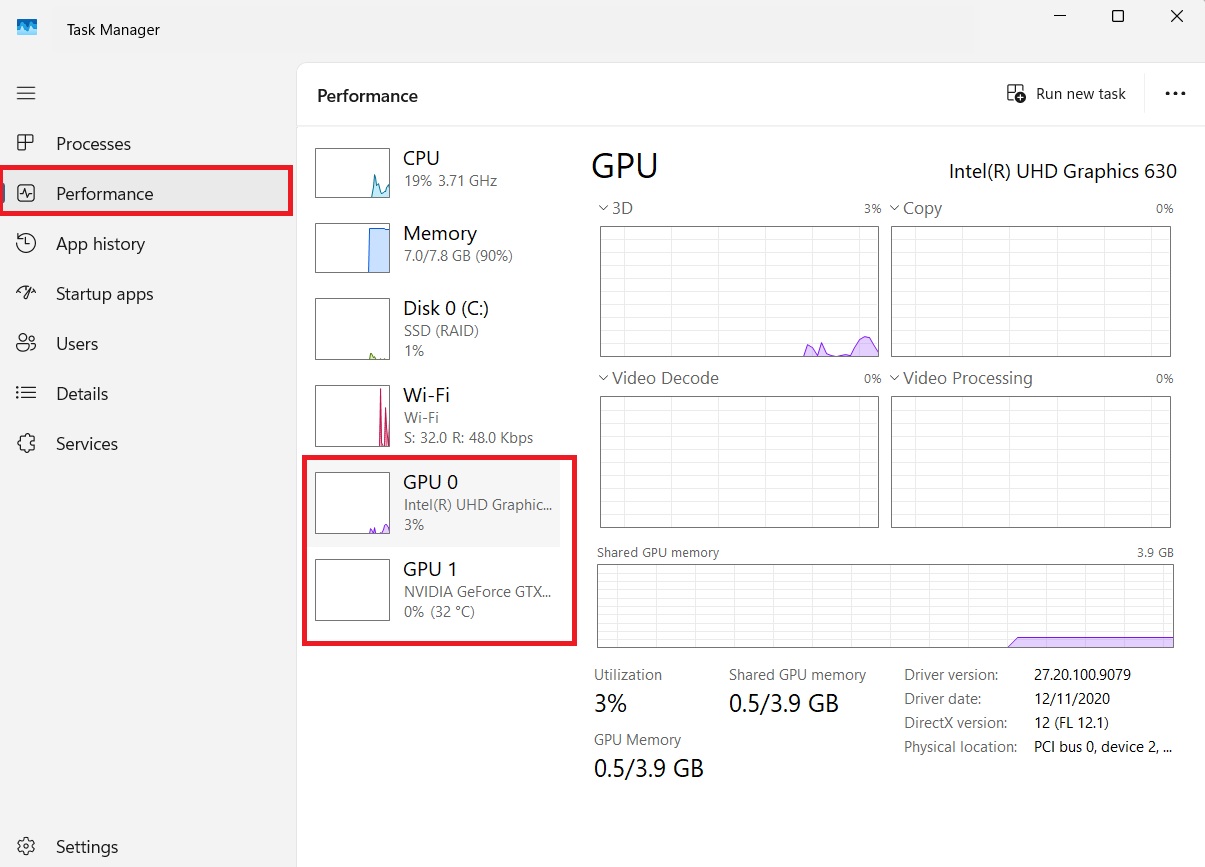 Cách xem card màn hình laptop window 10 và 11