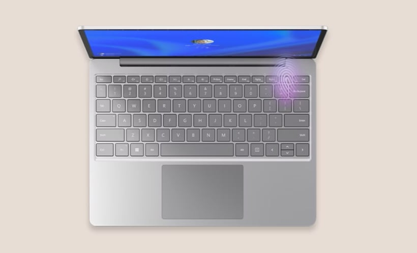 review surface laptop go góc nhìn bàn phím