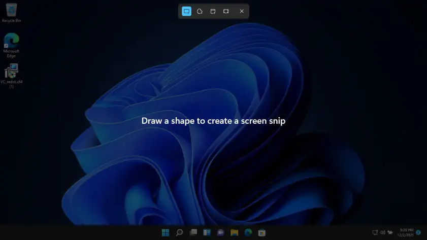 chụp một phần màn hình surface với windows shift s