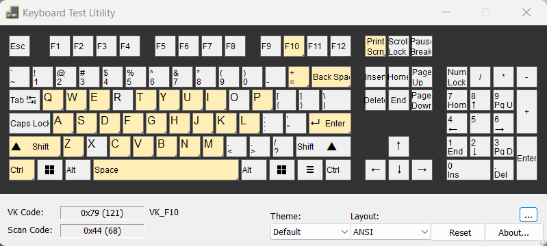 phần mềm kiểm tra bàn phím laptop, KeyboardTest Utility