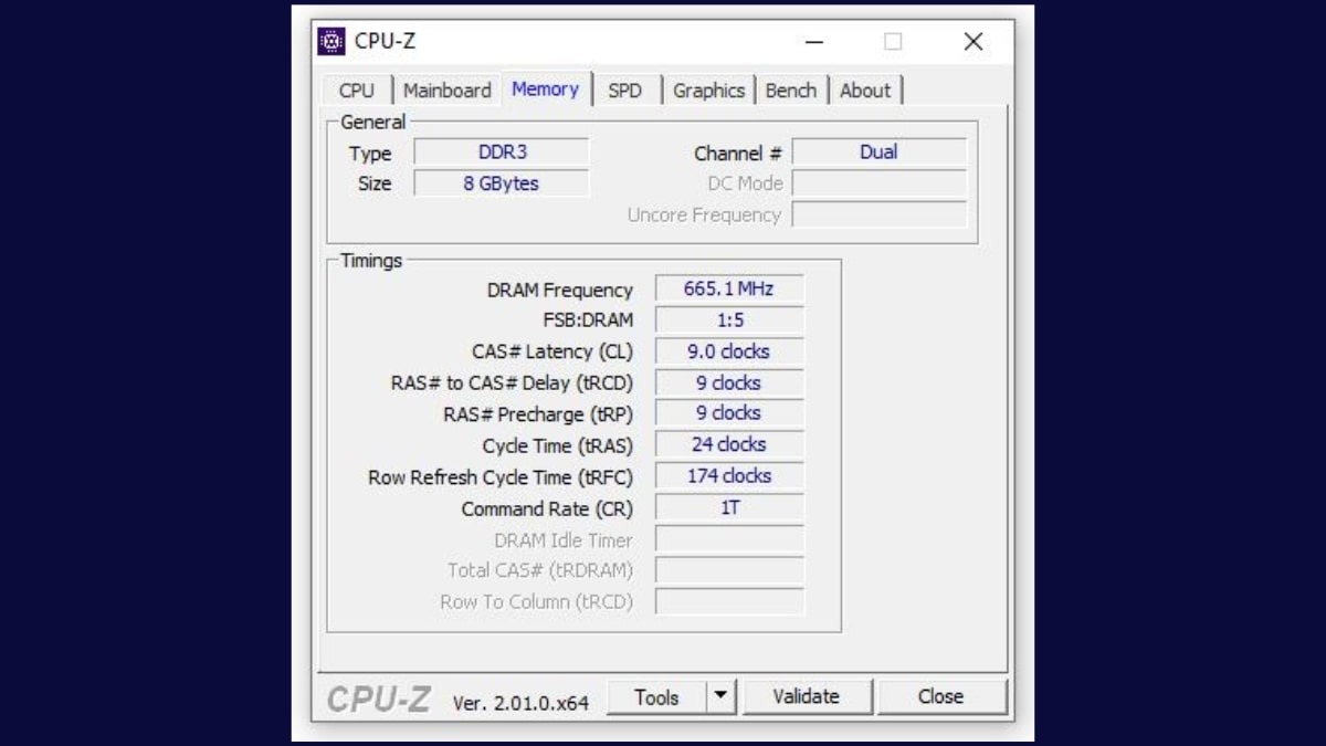 CPU-Z kiểm tra ram laptop, cách xem loại ram trên laptop, cách xem tốc độ ram trên laptop
