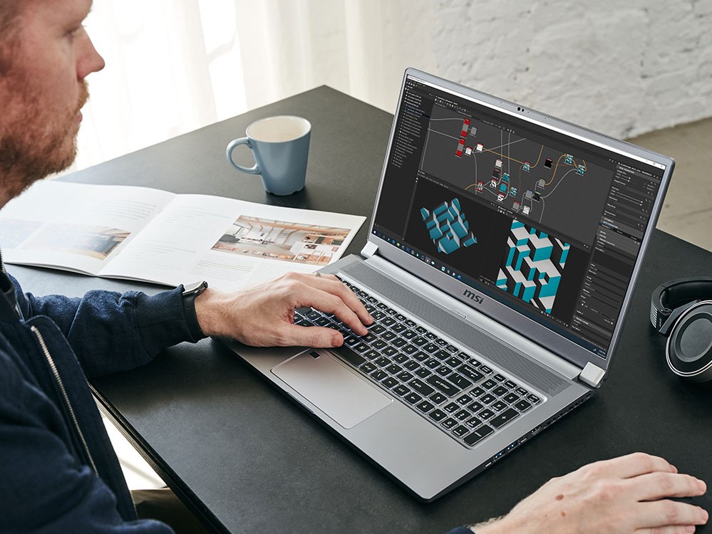 laptop msi creator chạy phần mềm thiết kế 3d&nbsp;và render