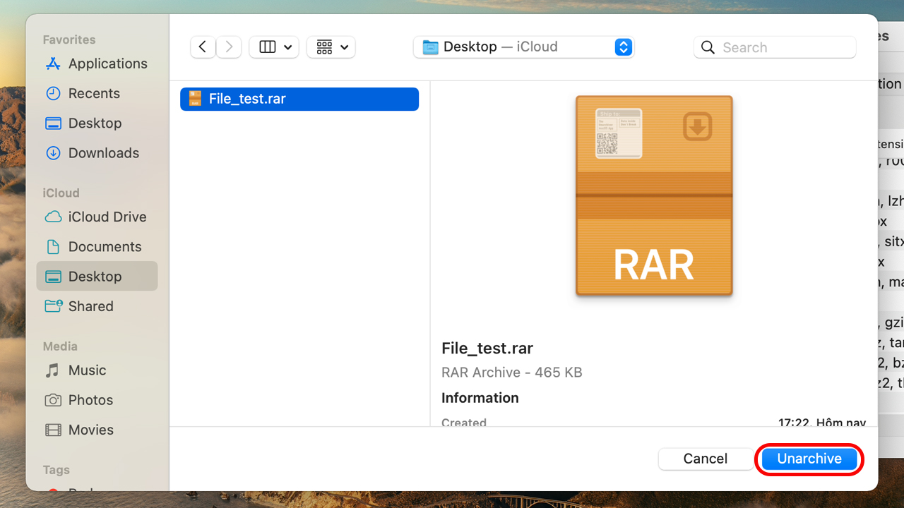  biểu tượng file rar trên màn hình máy tính
