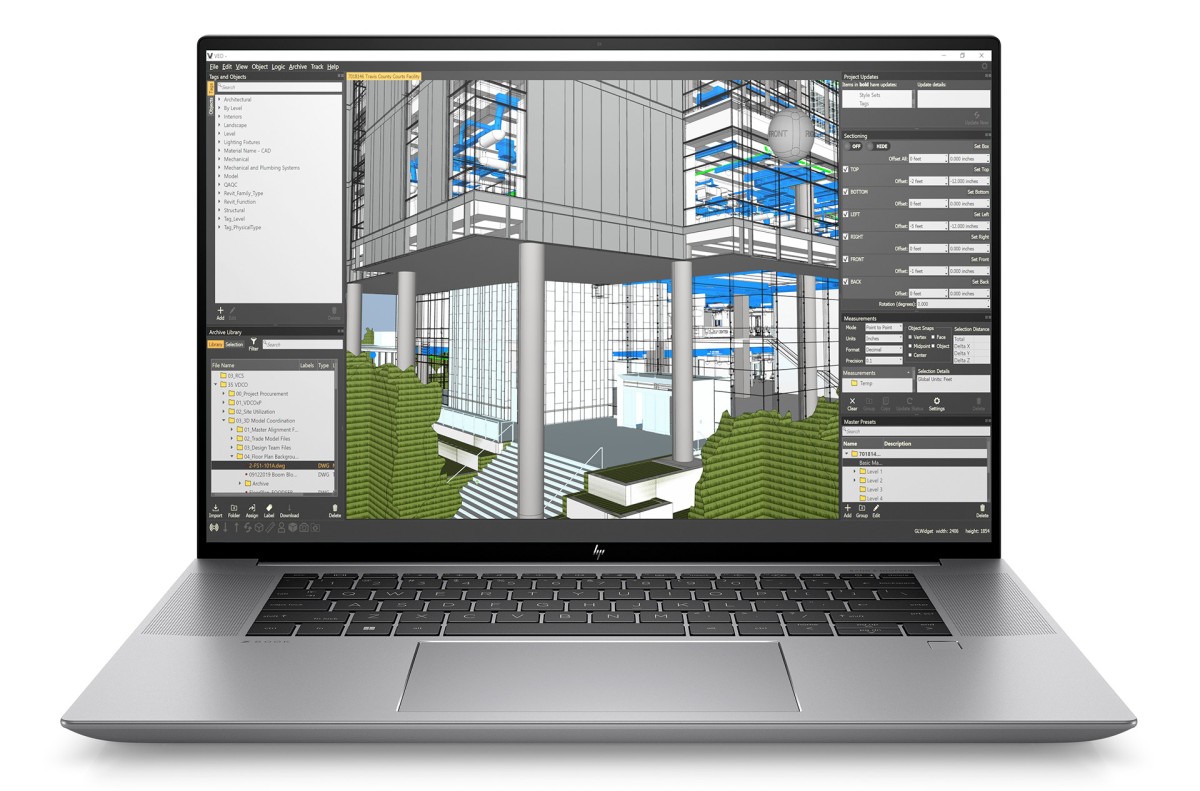 mô hình kiến trúc 3d được render trên màn hình laptop cho sinh viên xây dựng 