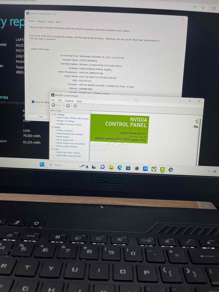 Asus TUF Dash F15 FX517ZR 2022