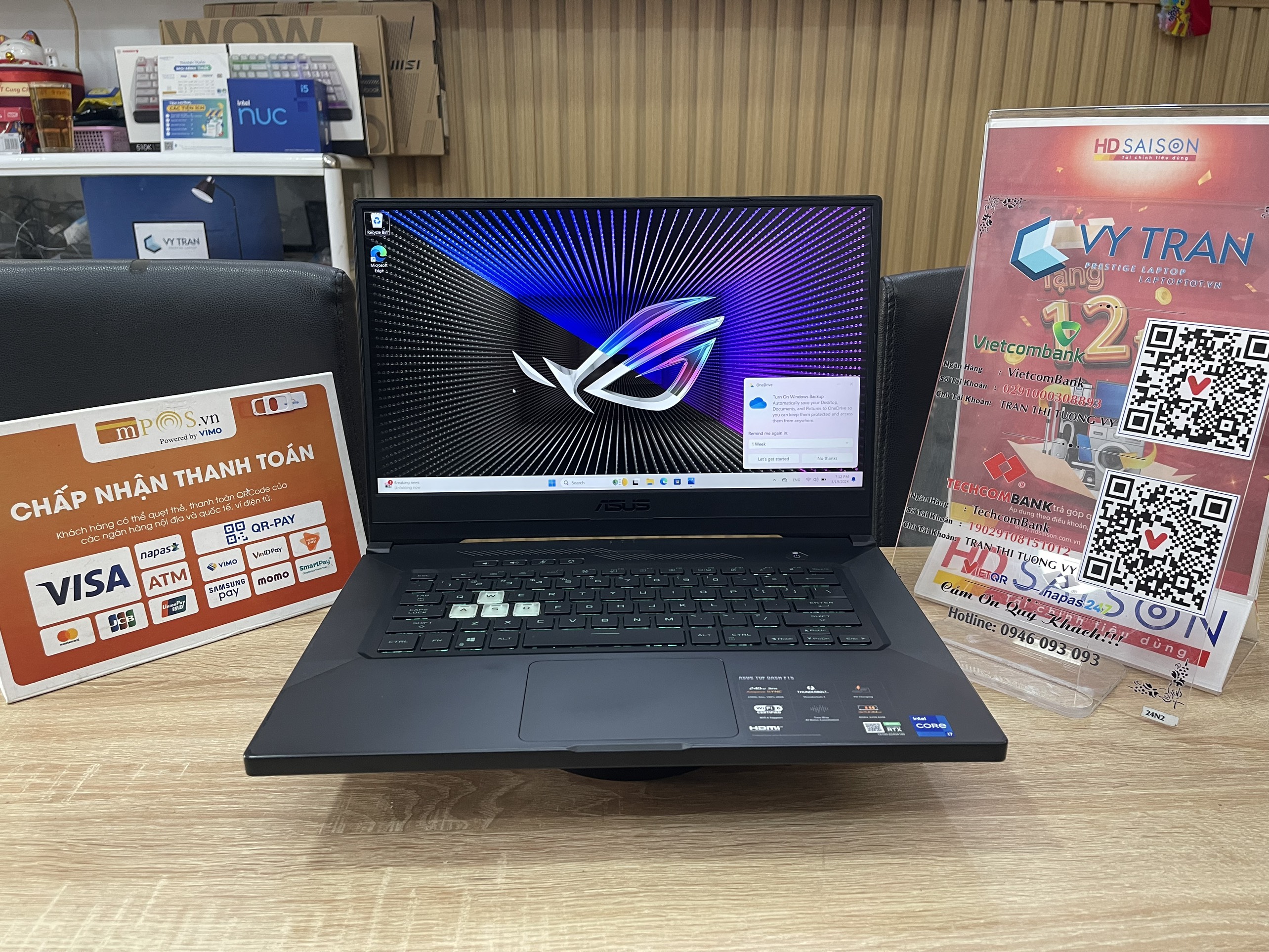 ASUS TUF DASH F15 FX516PR / I7 11370H / 16GB / 1TB / RTX 3070 / FHD 240HZ