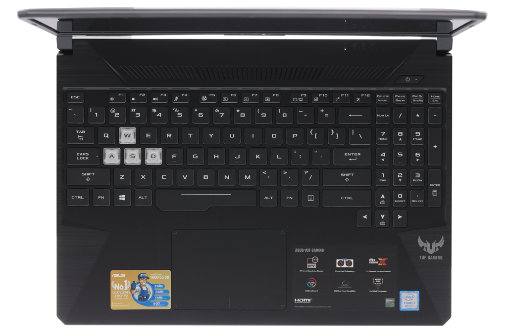 Laptop Asus TUF Gaming FX505GE/ i7 8750H 12CPUS/ 8G/ SSD128 + 1000G/ GTX1050TI 4G/ Viền Mỏng/ LED RGB/ Giá Rẻ