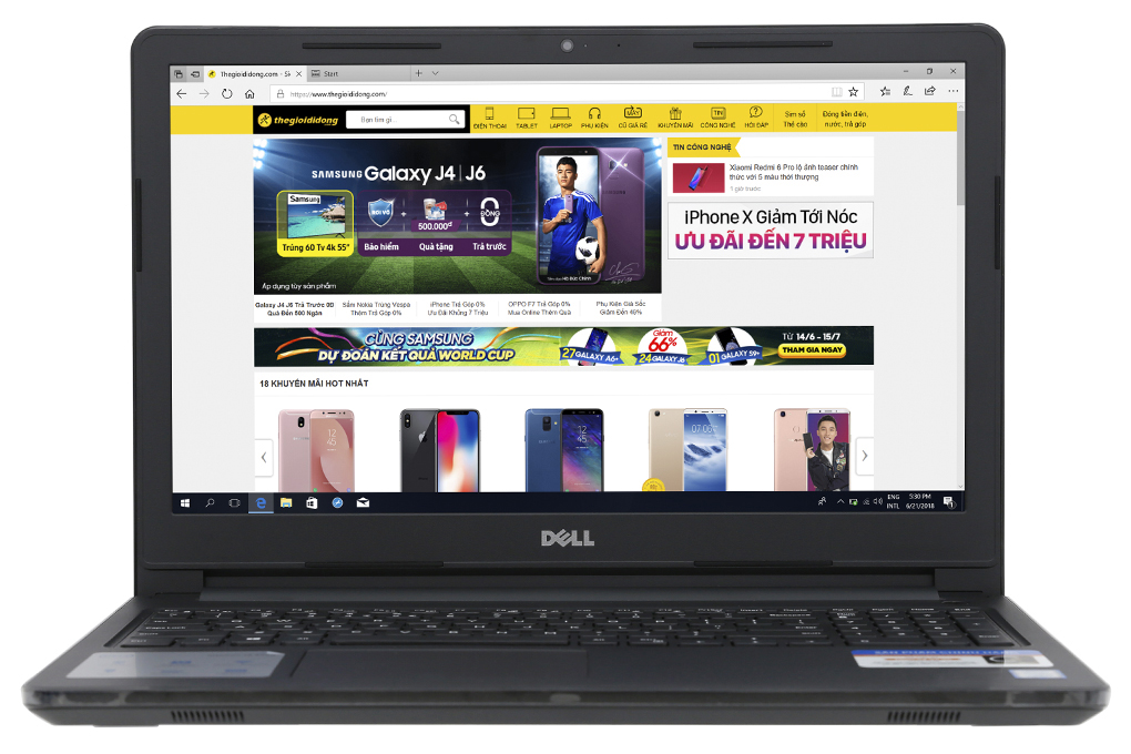 Laptop Dell Inspiron N3576/ i5 8250 8CPUS/ SSD128+500G/ Vga Radeon 520