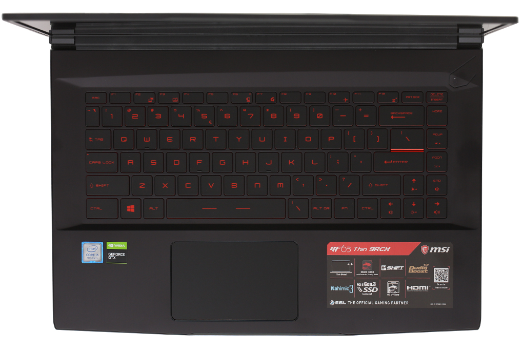 Laptop Gaming MSI GF63 9RCX i7 9750H 12CPUS/ 8G/ SSD256G/ GTX1050TI