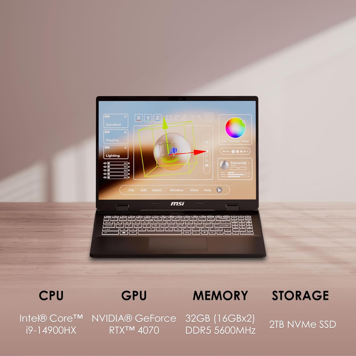 MSI Creator M16 HX C14VGG-291US 16" 240Hz QHD+ Content Creation Laptop, Intel Core i9-14900HX, RTX 4070 MSI Creator M16 HX C14VGG-291US 16" 240Hz QHD+ Content Creation Laptop, Intel Core i9-14900HX, RTX 4070